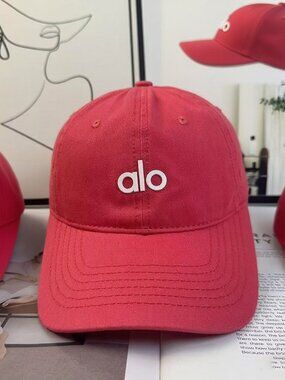 ALO Yoga Men's Coral Red Logo Baseball Cap